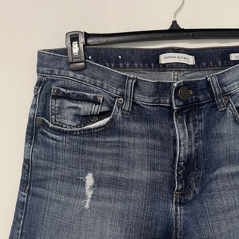 Banana Republic Premium Denim Womens Boyfriend Jeans Size 30 Blue 5 Wide Leg - Picture 2 of 11